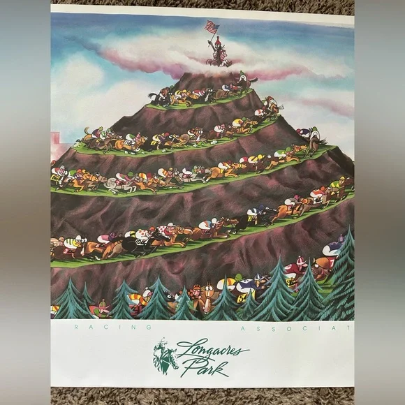 Longacres Park Horse Racing Poster Emerald Racing Association Seattle 18x24 Vtg - Picture 4 of 11
